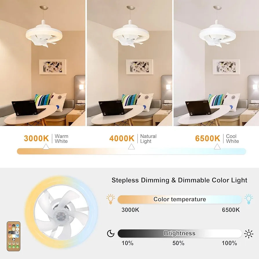 LED Ceiling Fan Light 360 Rotation Ceiling Fan Remote Control Ceiling Fan Acrylic Ceiling Fan